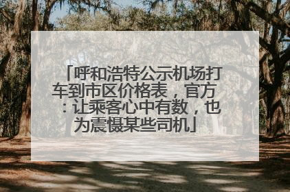 呼和浩特公示机场打车到市区价格表，官方：让乘客心中有数，也为震慑某些司机